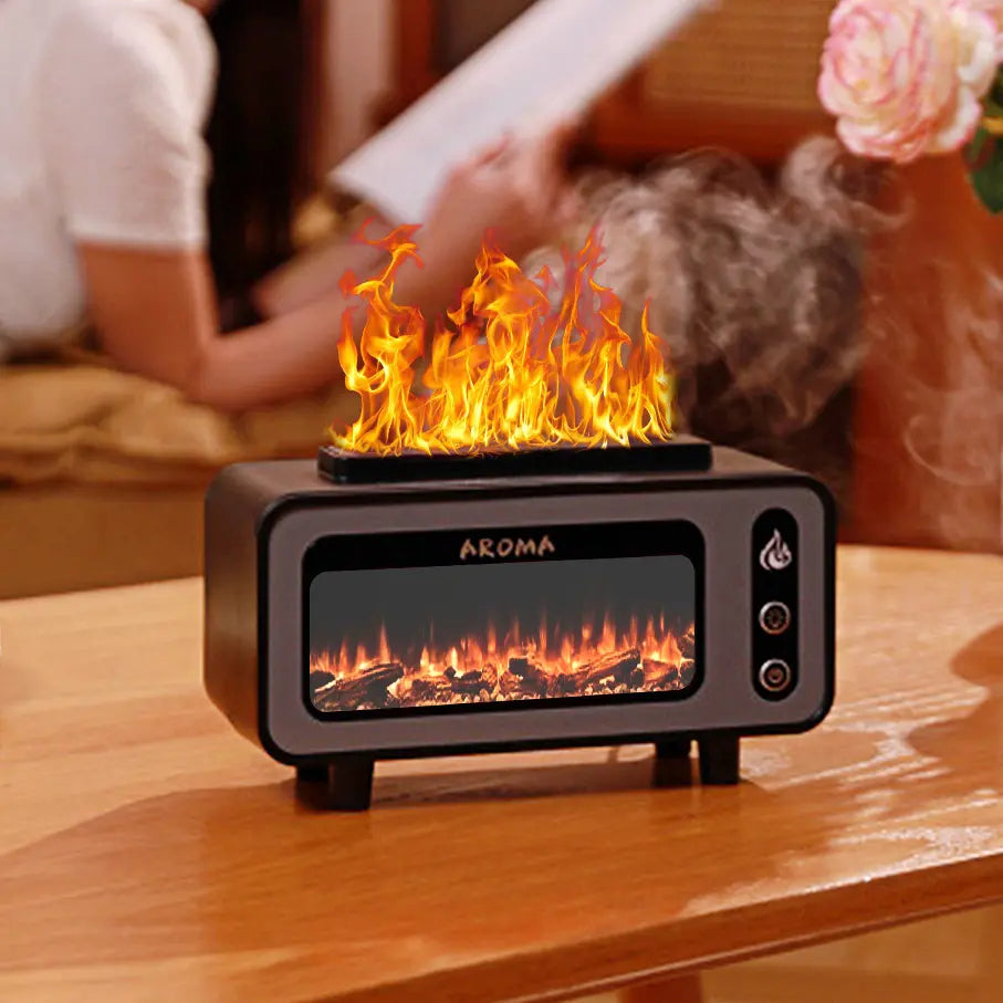 Ultrasonic Flame Diffuser, Fire Mist Humidifier